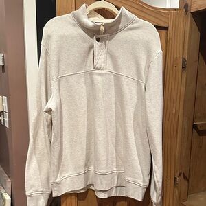 Orvis Cream Pullover with Red Accents